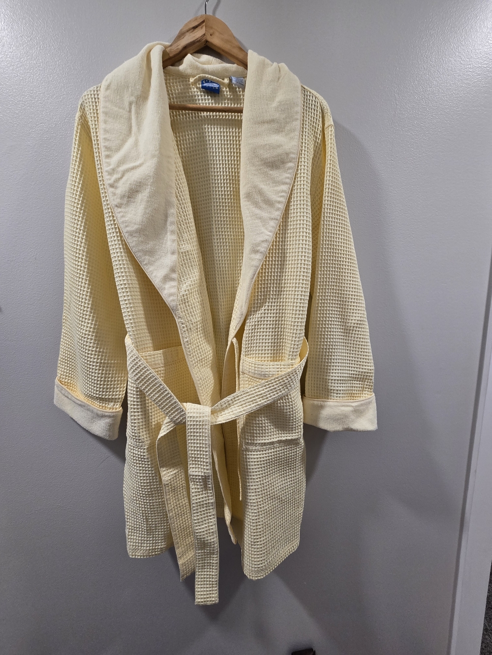 Genuine Sonoma Jean Company Pale Yellow Waffle Weave Spa Robe - Size L